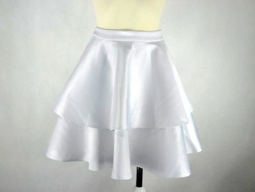 MOHITO - biała rozkloszowana spódnica z falban- 36