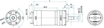 Motoreduktor planetarny 14,5obr/min 12V DC 30kg.cm