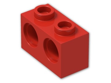 22110b LEGO 32000 4101764 4179355 - brick 1x2 technic - czerwony - 1szt