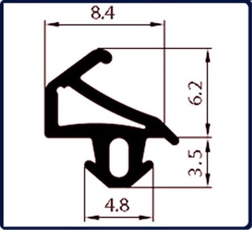 Уплотнитель оконный Plustec Black KG15a (s1155) 1м