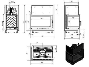 OLIWIA 18 Каминная топка левая BS DECO + FREE