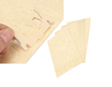 фото ориг. №2, Puzzle wooden 3-door przestrzene left lion kot color