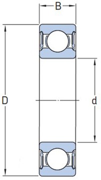 Łożysko kulkowe 6004 2RS ZVL 20x42x12