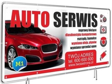 Baner REKLAMA Gotowe Wzory Auto Serwis 1,5x1