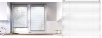 Внутренние горизонтальные алюминиевые жалюзи 25 мм на окно/дверь 95х220 см БЕЛЫЕ