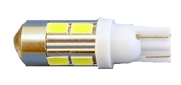 ŻARÓWKA 10xSMD5630 LED W5W SOCZEWKA BIAŁA 24V