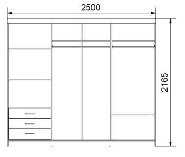 ШКАФ-купе BIM 250 Зеркало, глянцевый, белый, черный