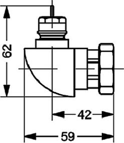 УГЛОВОЙ АДАПТЕР ДЛЯ ГОЛОВОК M30X1,5 DANFOSS 013G1360