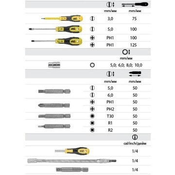 НАБОР ОТВЕРТОК MODECO Tools 18 ЭЛЕМЕНТОВ