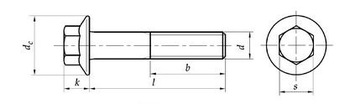 Фланец винт M12x60 Kl10.9 Galvanized DIN6921