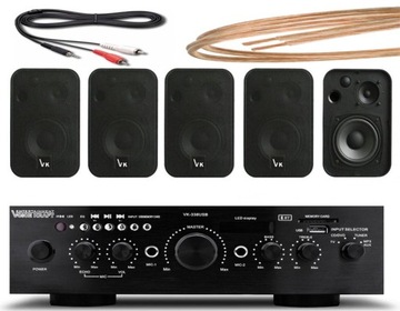 5 KOLUMN NAŚCIENNYCH SUFITOWYCH DO POWIESZENIA WZMACNIACZ BLUETOOTH USB AUX