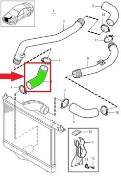 ШЛАНГ ТУРБОИНТЕРКУЛЕРА VOLVO V40 S40 1.9 DI