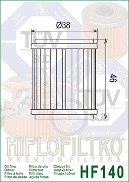 HIFLO HF140 Масляный фильтр WR SMR SM ES 125 250 450