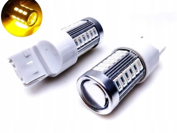 Żarówka LED W21W T20 7440 CanBus z Soczewką ŻÓŁTE