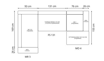 MASSIMO K2 УГЛОВОЙ ДИВАН 329x 196СМ ПРОИЗВОДИТЕЛЬ ZEUSMEBLE