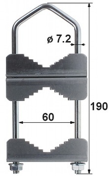 Зажим соединяющий 2 мачты, антенны, разъем 190мм!