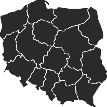 Mapa Polski województwa naklejka dla dzieci na ścianę 120 cm