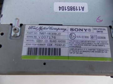 РАДИО CD FORD SONY FOCUS MK2 C-MAX 7M5T-18C939-JD