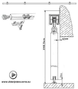 DRZWI PRZESUWNE PRZEJŚCIOWE PASKI SREBR 90 CM