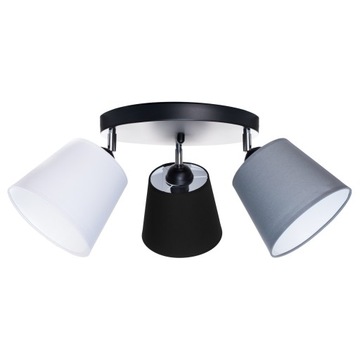 PLAFON lampa wisząca sufitowa abażur czarny 3xE27