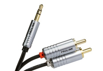 Prolink Futura Slim - kabel jack/2xRCA Cinch 2m