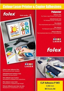Folia samoprzylepna biała Folex Adhesive P WO druk laser kolor 50A4