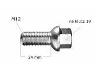 КРУГЛЫЙ ВИНТ ДЛЯ ШПИЛЬКИ ОСИ КОЛЕСА M12 x 1,5x24