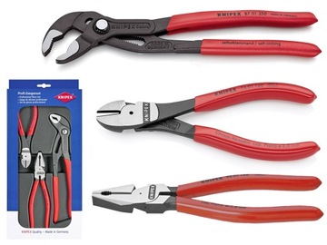 KNIPEX 002010 zestaw szczypce klucz x3