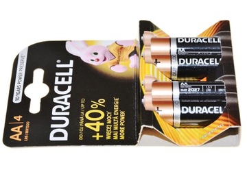 Батарейки Duracell R6 AA LR6 1,5В 4 шт. для лампы