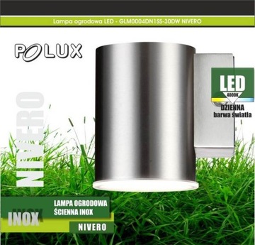 POLUX NIVERO 304070 INOX LED FV САДОВЫЙ НАСТЕННЫЙ СВЕТИЛЬНИК