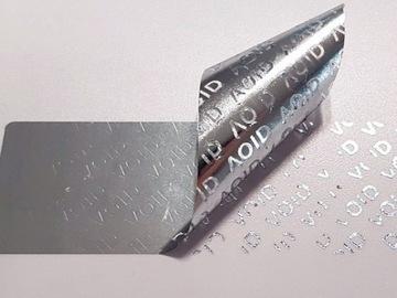 M-0016 - 30x11 мм VOID STICKER SEAL SILVER SHINE