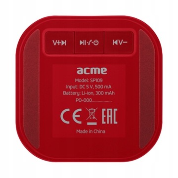 ACME EUROPE SP109 ДИНАМИЧЕСКИЙ ДИНАМИЧЕСКИЙ ДИНАМИК BLUETOOTH