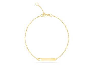 ЗОЛОТОЙ БРАСЛЕТ, КРЕЩЕННАЯ ТАБЛИЧКА, ГРАВИРОВКА 333