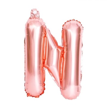 Balon Literka Litera N Urodziny Różowe Złoto 40cm