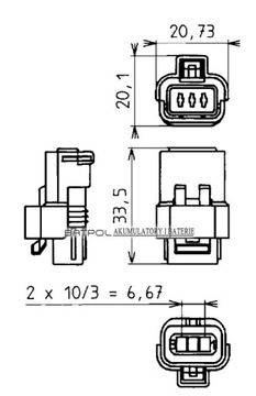 РАЗЪЕМ 3-КОНТАКТНЫЙ SICMA PEUGEOT CITROEN FIAT РОЗОВЫЙ