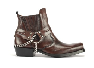 Kowbojki model K-610 Skóra Łańcuch