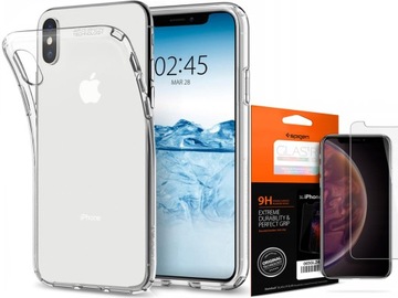 SPIGEN LIQUID CR ETUI CASE IPHONE X/XS +SZKŁO SGP