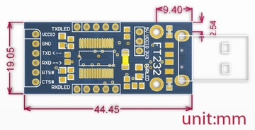 FT232 USB UART RS232 TTL преобразователь для ARDUINO