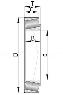 Конический роликоподшипник 30206 TIMKEN 30х62х17,25мм