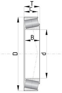 Подшипник роликовый конический 30208 TIMKEN 40х80х19,75мм