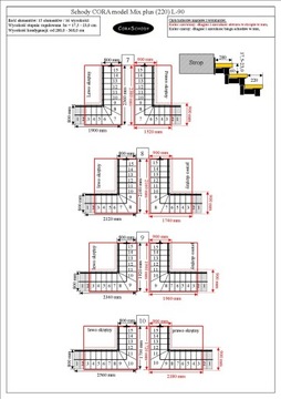 Schody DUED model Mix Plus 03 L-90 15 elementów