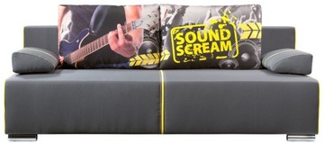 Sofa rozkładana młodzieżowa PLAY NEW XXL SOUND 3D