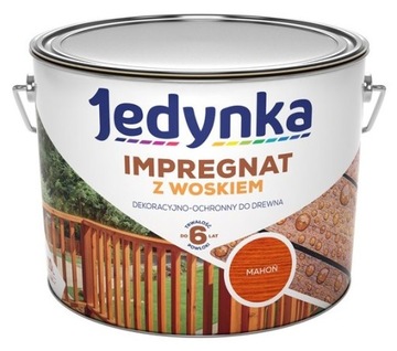 JEDYNKA IMPREGNAT DO DREWNA Z WOSKIEM 10L MAHOŃ