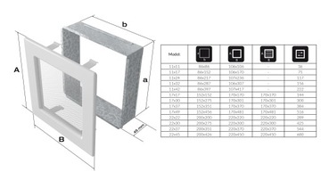 ВЕНТИЛЯЦИОННАЯ КАМИННАЯ РЕШЕТКА 11x11 6 цветов PL