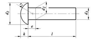 4x25 Nit nity stalowe łeb kulisty DIN 660 50szt.