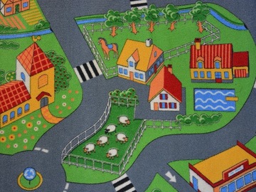 Dywan ULICZKI 100x100 LITTLE VILLAGE wieś @9103