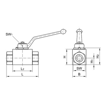 Zawór kulowy hydrauliczny ręczny 1/2 ciśnieniowy