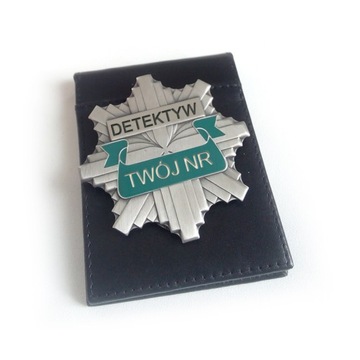 Odznaka DETEKTYW z własnym grawerem i etui