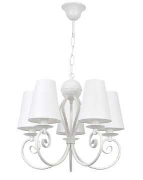 Biały ŻYRANDOL lampa wisząca do salonu KLIWO 5