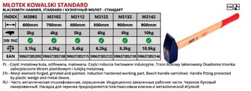 Молот кузнечный молоток 3 кг JUCO традиция! СТ